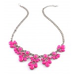 Flora Neon Pink Statement Necklace 